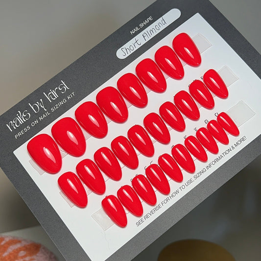 Red Short Almond Wearable Sizing Kit - Ready To Ship